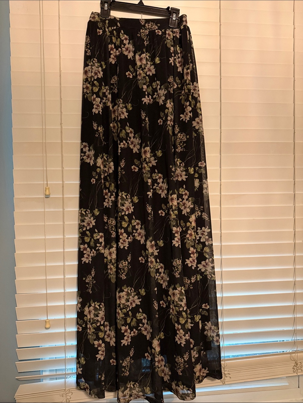 Windsor Black Maxi Skirt with Pink & Green Floral